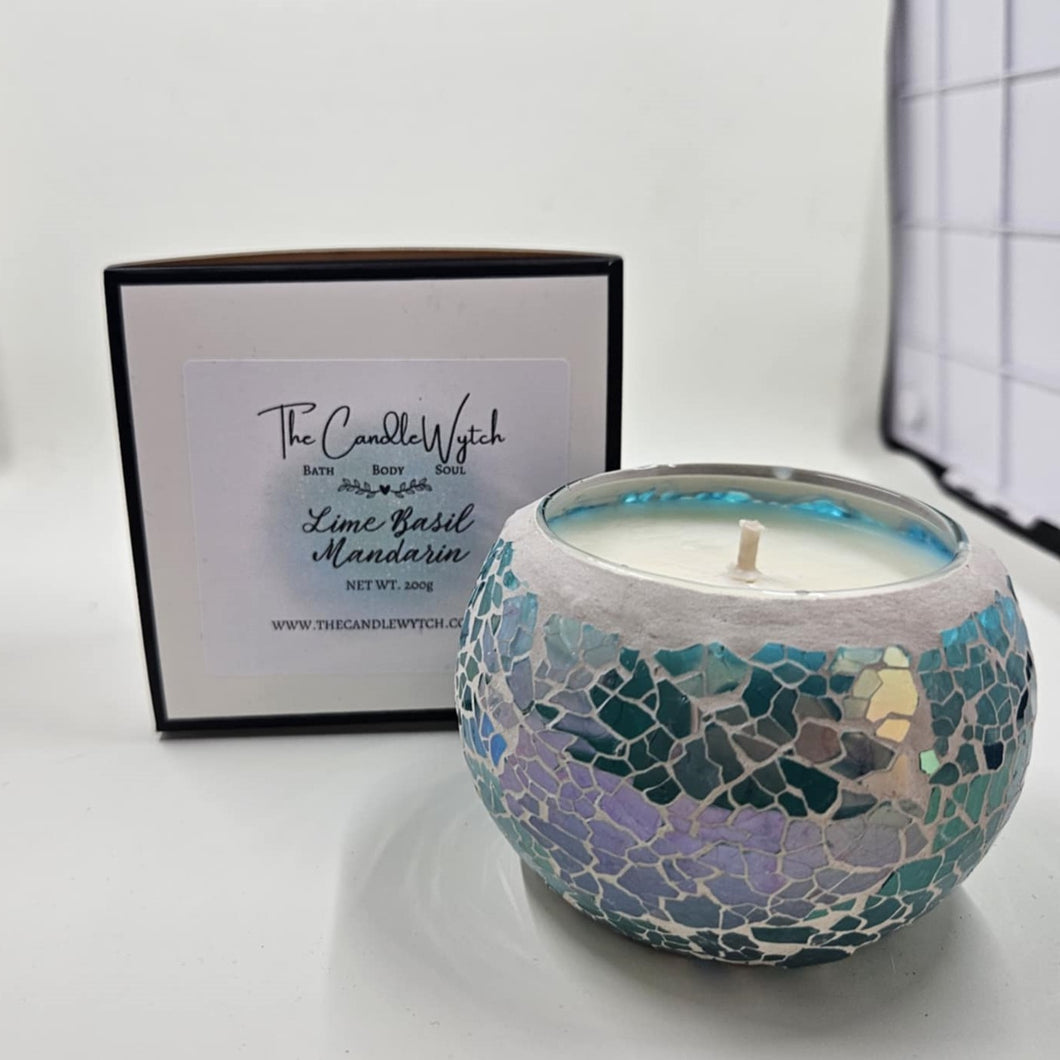 Lime Basil & Mandarin Mosaic Candle