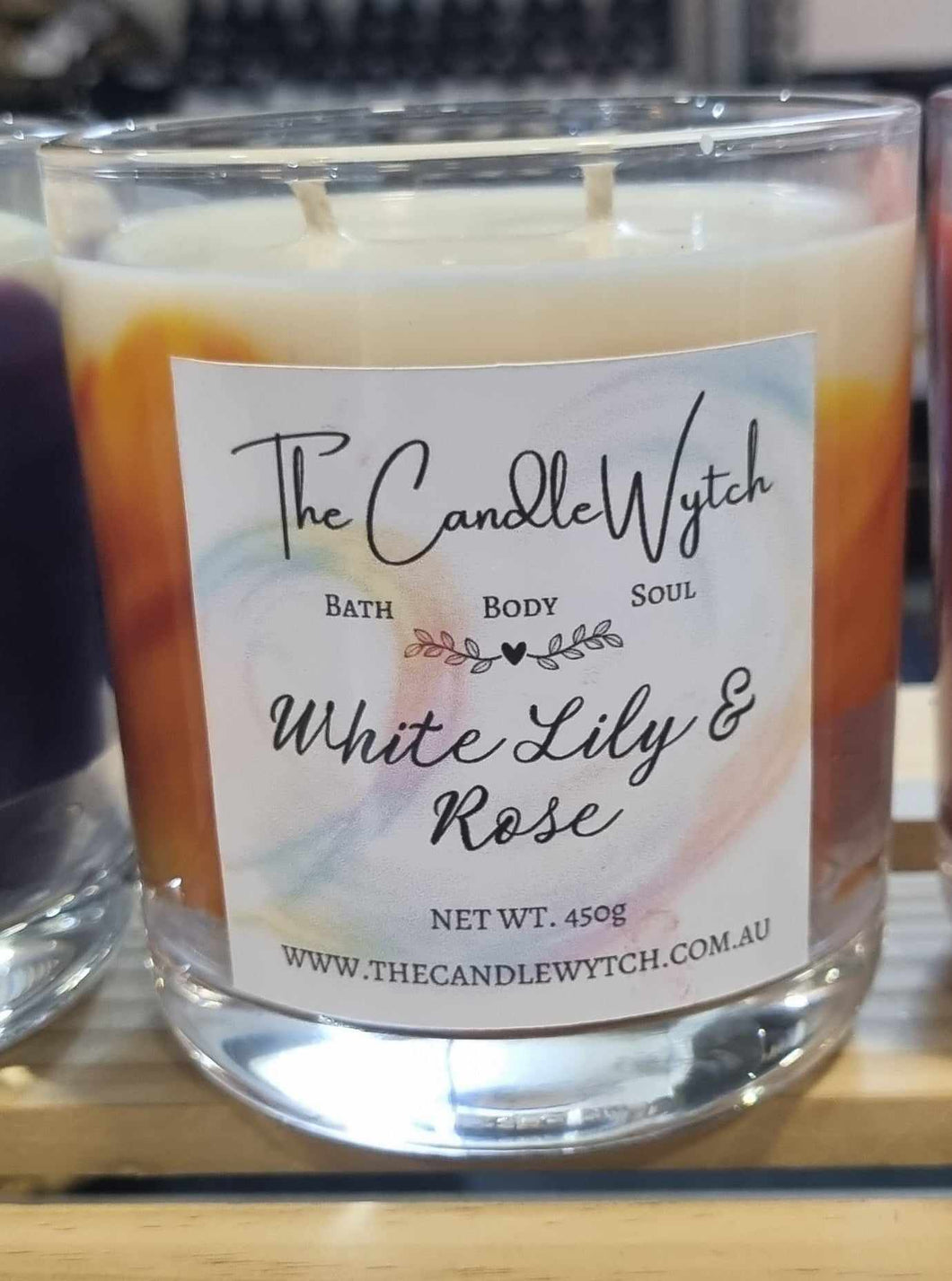White Lily & Rose Tie Dye Candle 400g