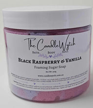 Load image into Gallery viewer, Black Raspberry &amp; Vanilla Foaming Sugar Scrub