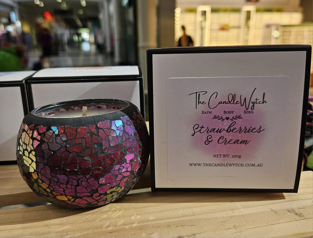 Strawberries & Cream Mosaic Candle